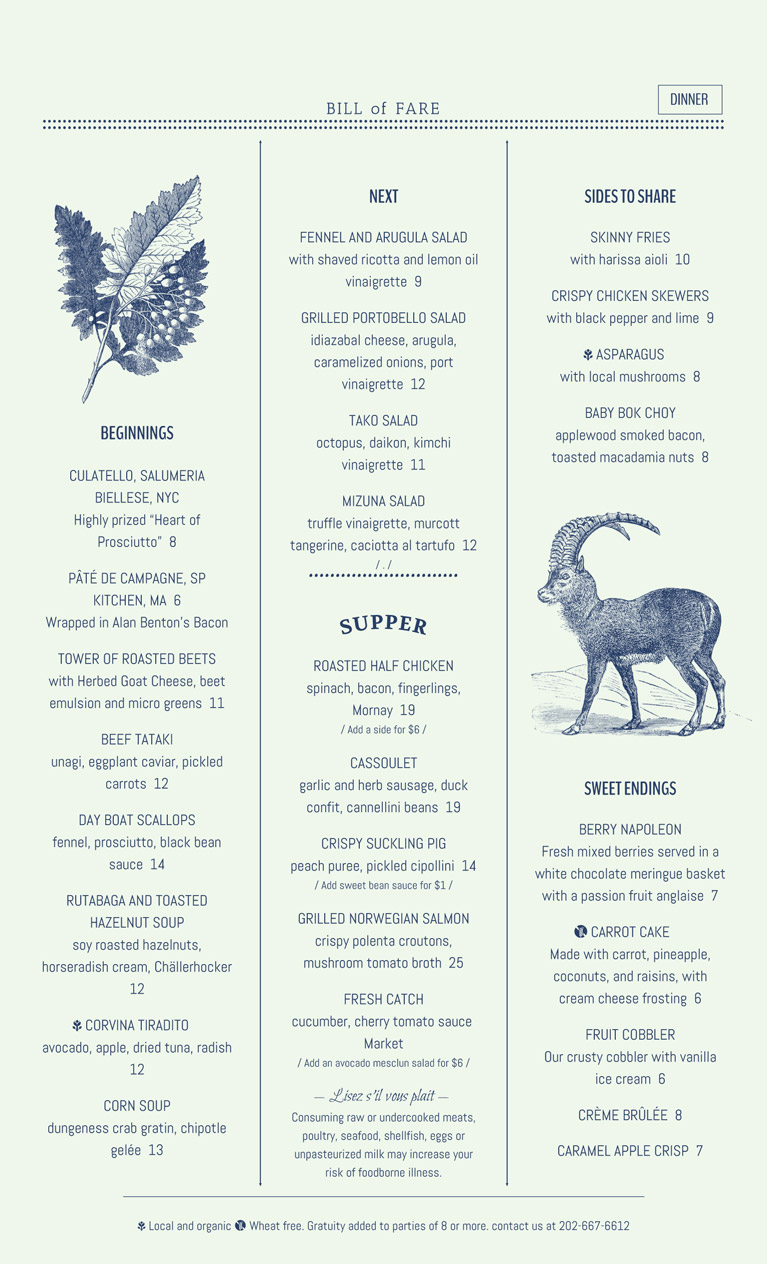 vintage menu design