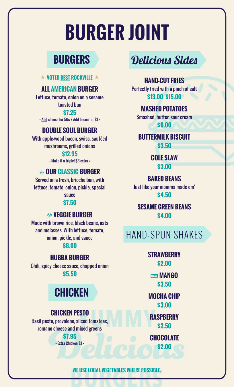 menu design