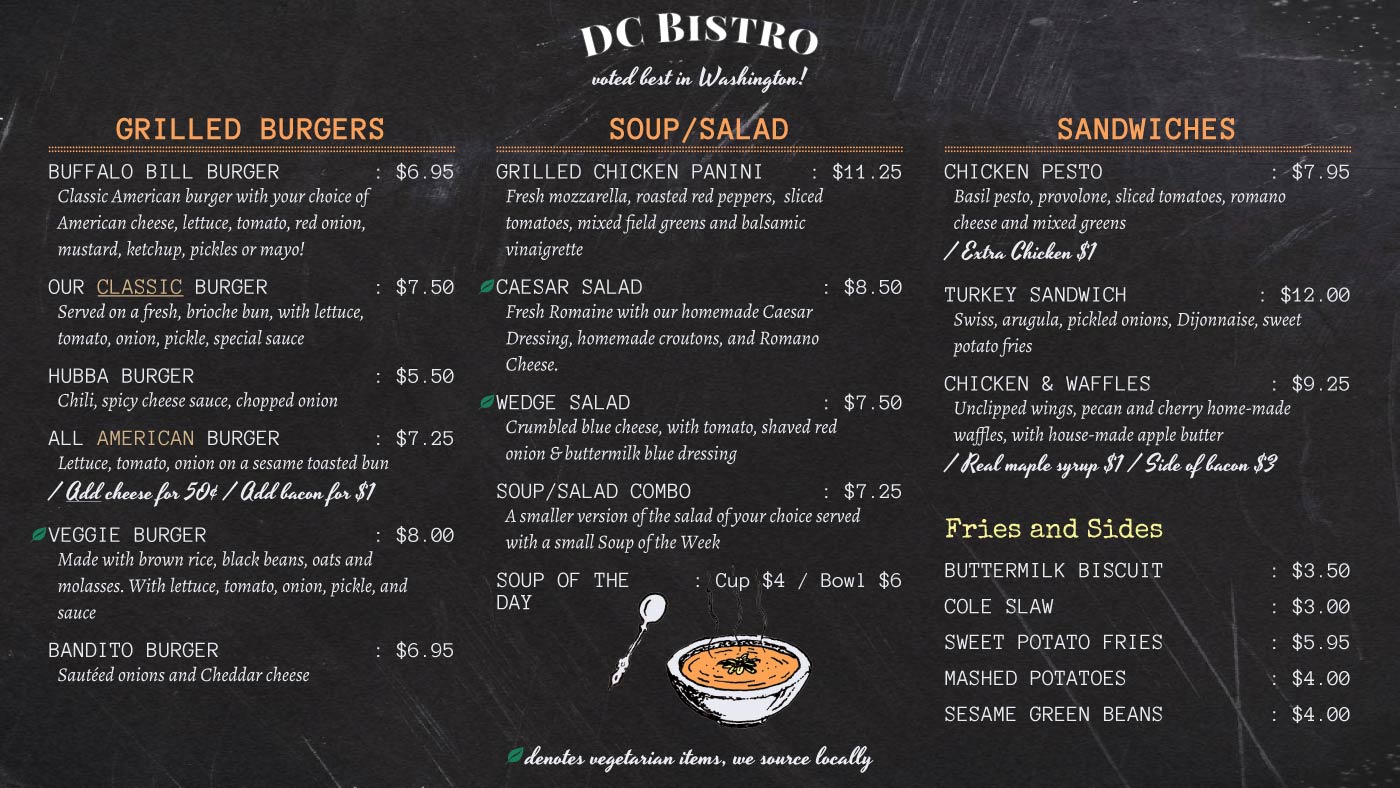 menu template