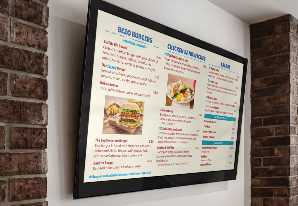 Digital Display Menu example