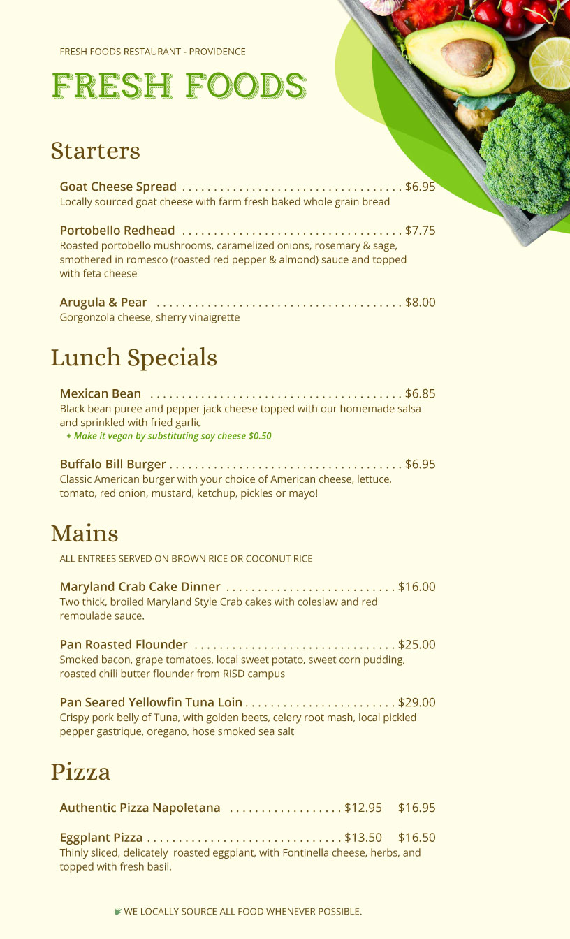 menu design