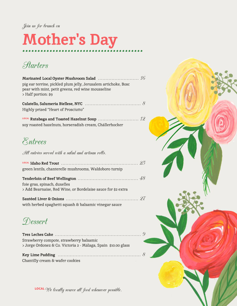 restaurant menu template