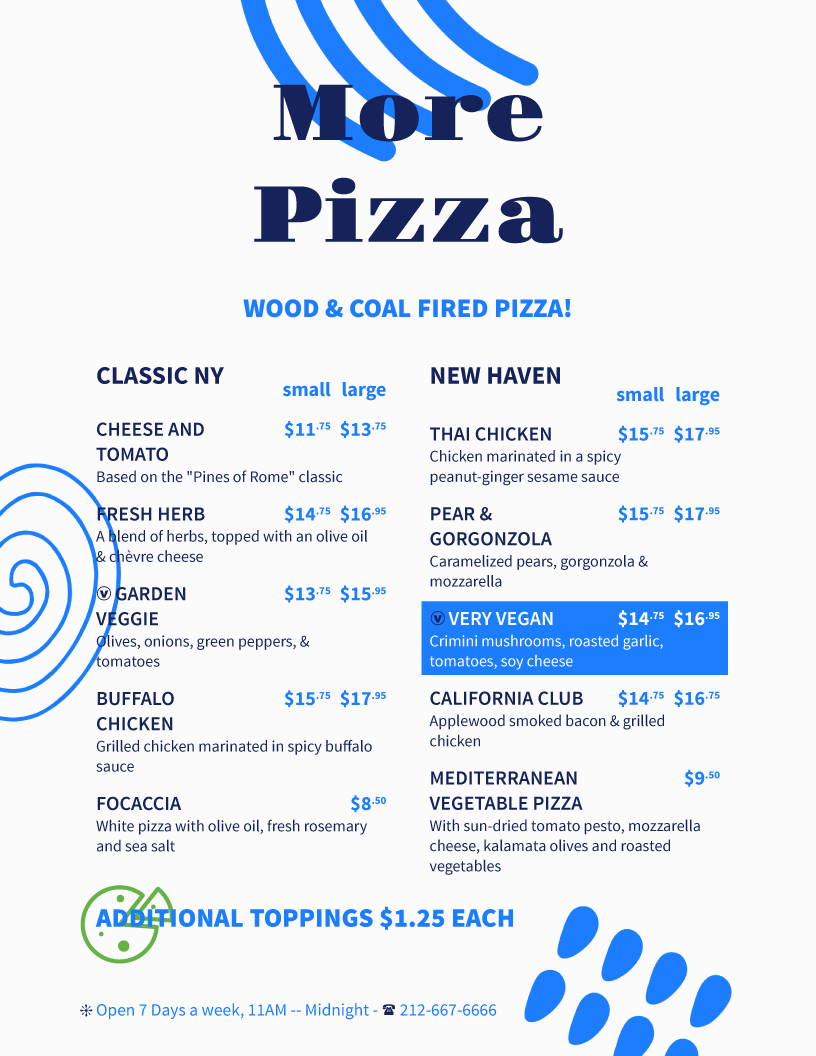 menu design