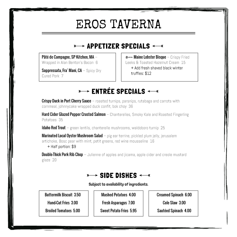 restaurant menu template