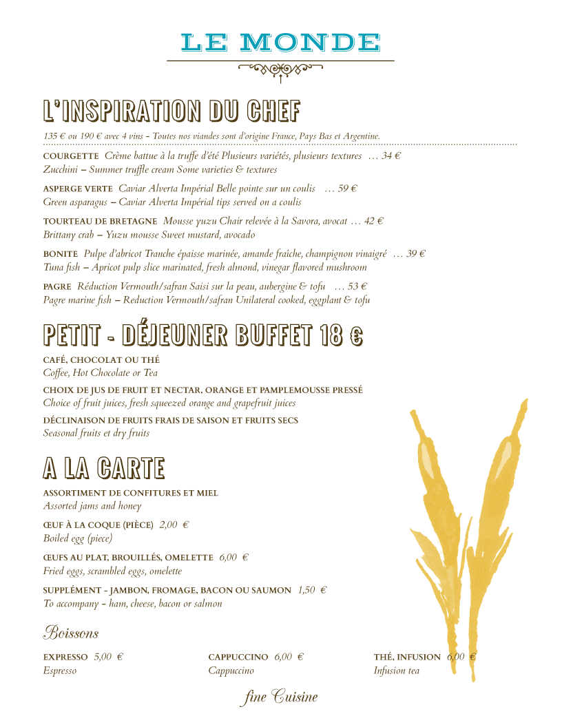 restaurant menu template