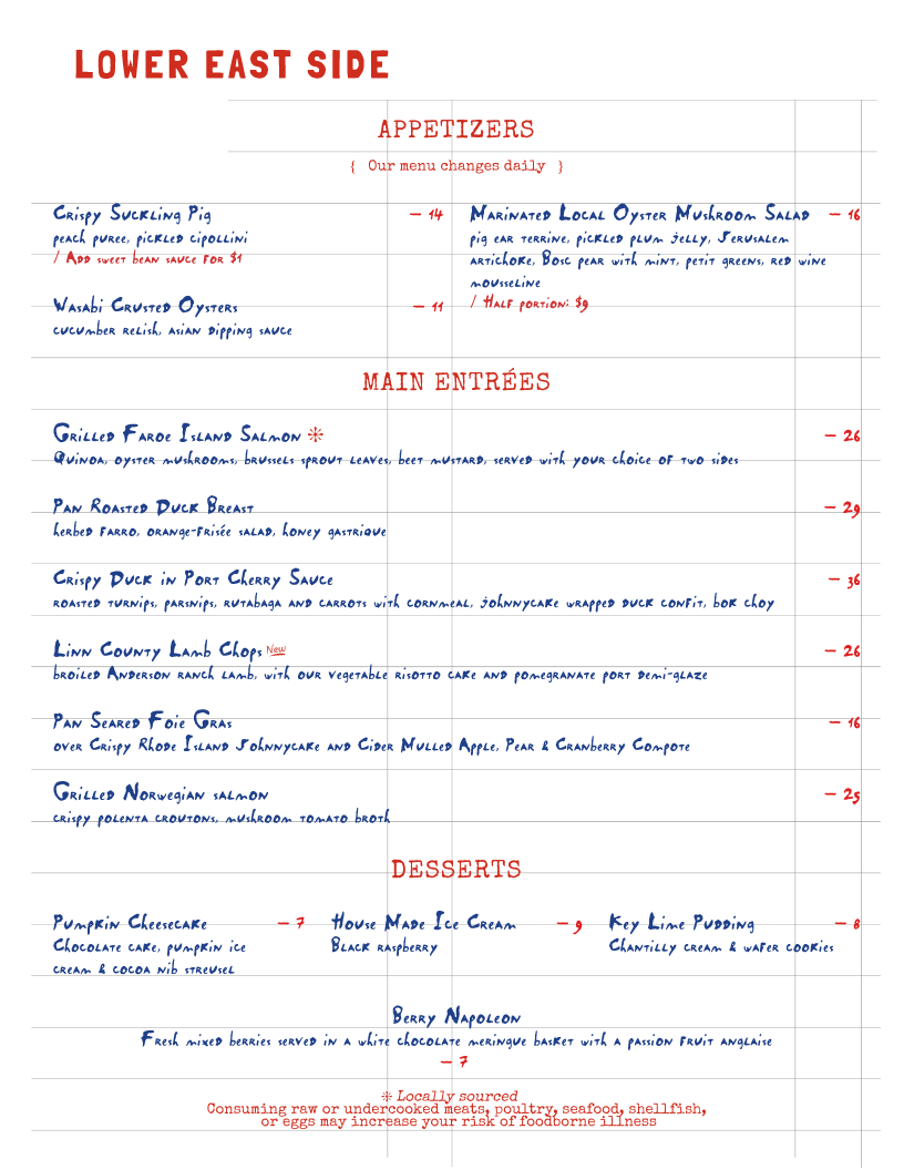 menu design