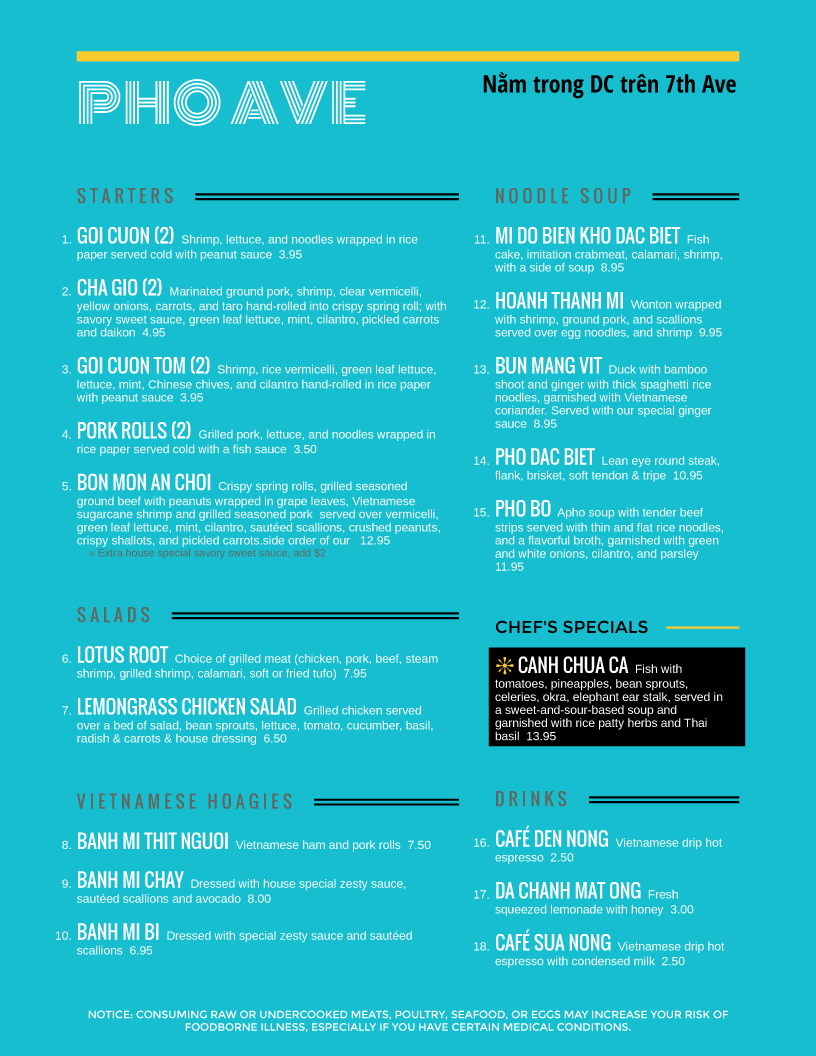 menu design