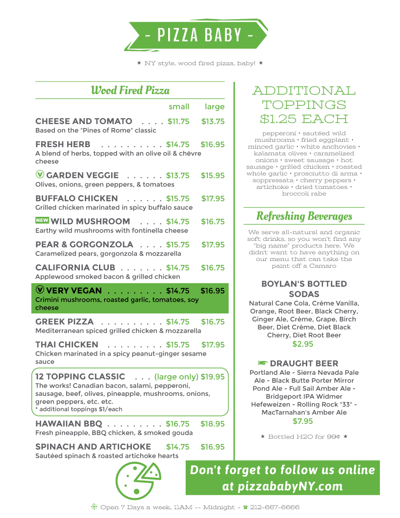 menu template