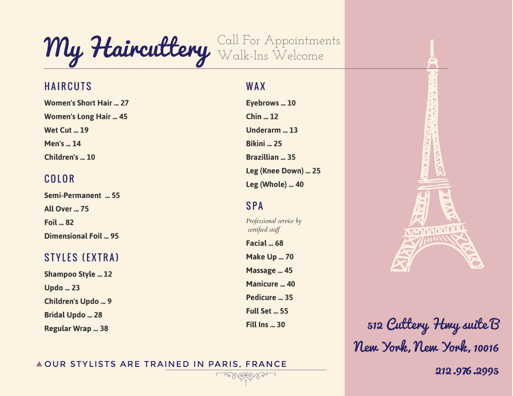 restaurant menu template