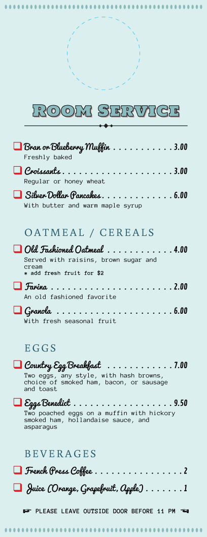 restaurant menu template